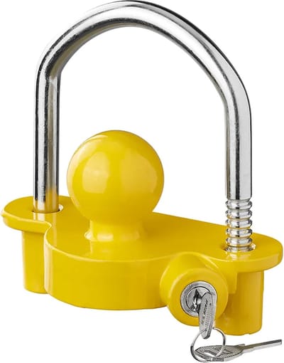 VCTparts® Aanhanger Koppelingsslot met Beugel en Cilinderslot [Aanhangerslot - Disselslot- RVS]