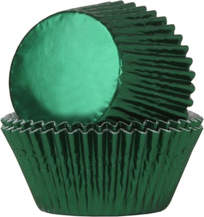 House of Marie Cupcake Vormpjes - Folie Groen - pk/24 - Baking Cups voor Muffins en Cupcakes
