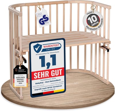Maxi bijzetbed voor baby en peuter - Extra groot, natuurlijk en veilig
