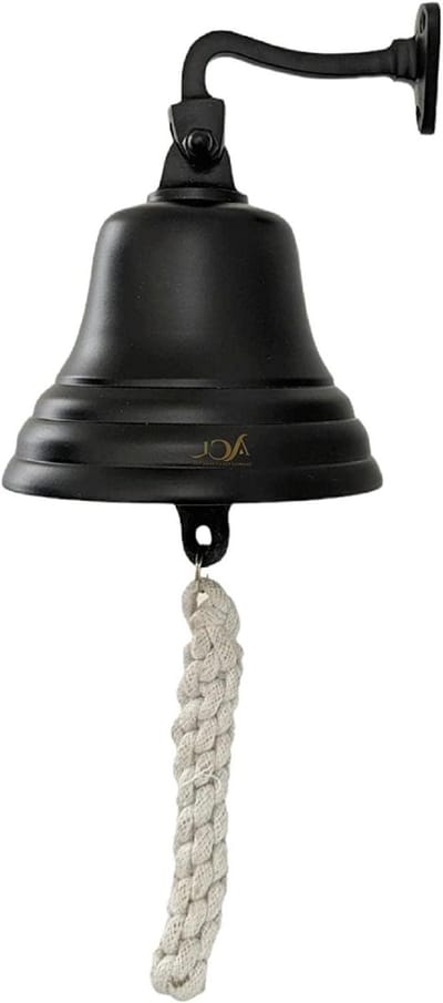 Wandmontage Bel - Pub Bel - Aankondiging Geluid - Krachtige Klank - 20 cm - Zwart