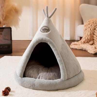 Hondenbedmatten Zacht Kersttent Kattenbank Kussen Wasbare Slaapkennel Winter Huisdier Knus Nest voor Kleine Middelgrote Honden Benodigdheden S