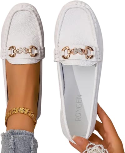 Bovista Loafers Dames - Met Hak - Damesschoenen - Instappers - Wit - Maat 37.5