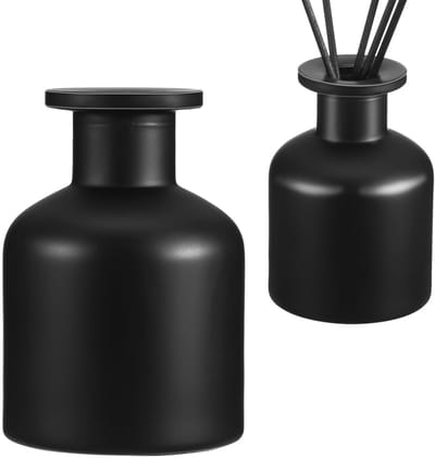 By shayne - Zwarte Riet Diffuser - Aromatherapie Flessen - Elegante Lege Geuraccessoires - 150ml - Glazen Containers - Ideaal voor Etherische Oliën -.
