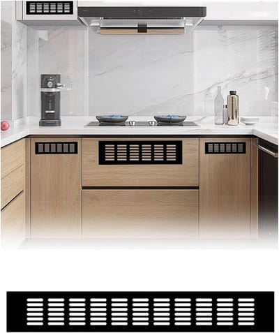 Ventilatierooster Rechthoekig - Luchtgaten Kast - Ventilatie Verbeteren - Gereedschapsvrije Installatie - 150x150mm tot 150x400mm - Zwart Zilver Melk