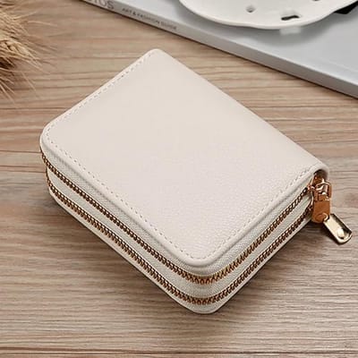Ynkkvre - Dames Portemonnee – Stijlvolle Imitatieleer Portefeuille – Pasjeshouder met Muntvak – Anti Skim Technologie – Compact & Lichtgewicht – Multifunctioneel Cadeau – Drie Kleuren – Wit