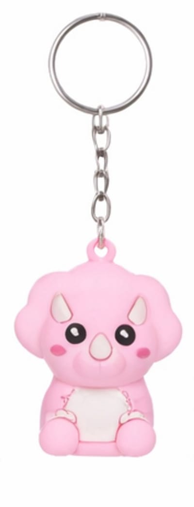 Kawaii Kuties 3D Keychain – Trixie Triceratops – Aesthetic Dino Charm 6 cm – Trendy Cadeau