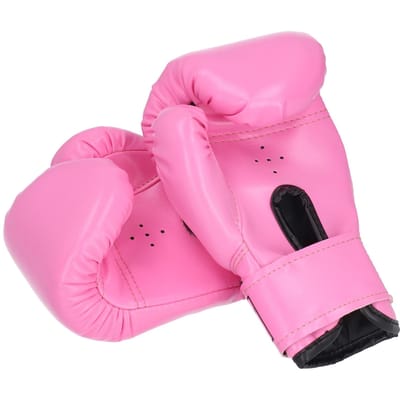 2 Paires Gants de Boxe pour Enfants Entraînement Combat Sparring Frappe Gants de Kickboxing rose