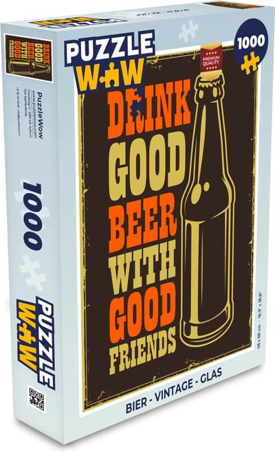 Puzzel Quotes - Vintage - 'Drink good beer with good friends' - Spreuken - Legpuzzel - Puzzel 1000 stukjes volwassenen
