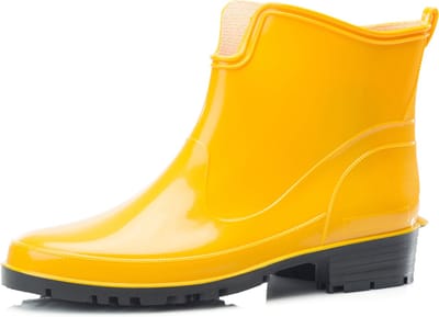 Ladeheid LA-LMG-930-Elke Dames Regenlaarzen - Rubber - Enkelhoogte - PVC - Waterdicht – Geel – 37