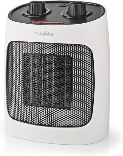 Keramische Ventilator - Compacte Kachel - Snelle Verwarming - Instelbare Thermostaat - 20 x 14.5 x 25 cm - Wit