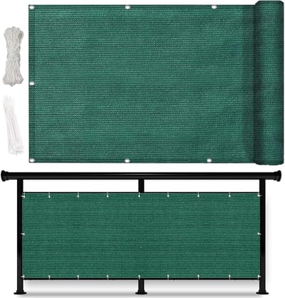 Balkon privacy scherm - Windscherm terras - Privacy op balkon - Scheurvast en weerbestendig - 145 x 850 cm - Donkergroen