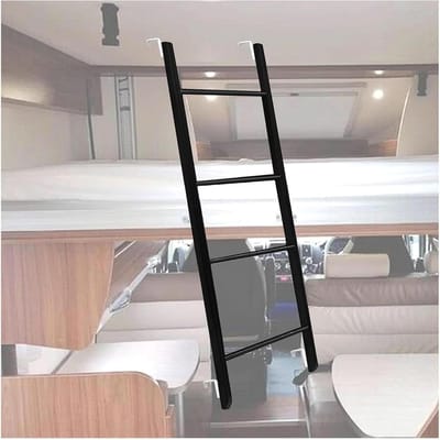Stapelbedladder - Reserve trapje - Veilig Omhoog - Verstelbare Haak - 150 cm - Zwart