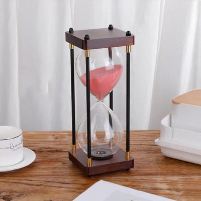 Zandloper Timer - Zandklok Decoratie - Tijd Meten - Handgeblazen Glas - 30 Minuten - Roze