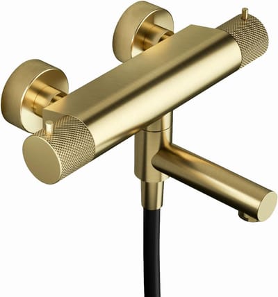 Hotbath Cobber X CX020 badthermostaat met draaibare uitloop geborsteld messing PVD