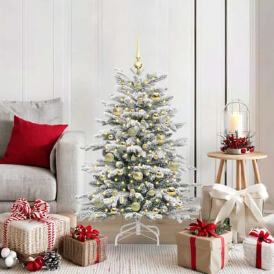 vidaXL Kunstmatige Inklapbare Kerstboom Wit 120 cm PE en PVC
