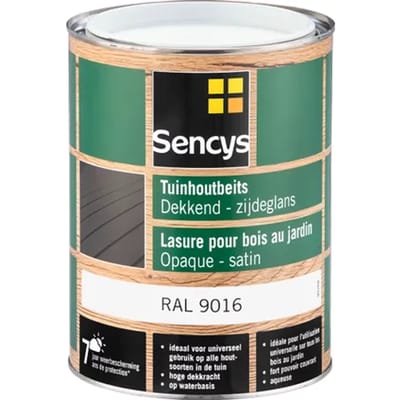 Sencys Tuinhoutbeits Dekkend Zijdeglans Ral9016 2,5l