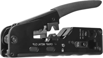 Dailygoody - Krimptang - Ethernet Crimp Tool - Ergonomisch - Zwart - RJ11 RJ12 Cat5 Cat6 Cat7 - Netwerkinstallatie en reparatie - Handig en tijdbesparend