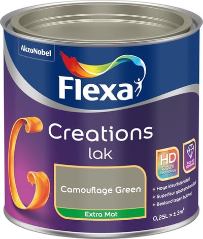 Flexa Houtlak Creations - Extra Mat - Camouflage Green - 250ml