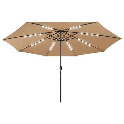vidaXL - Parasol - met - LED-verlichting - 400 - cm - taupe