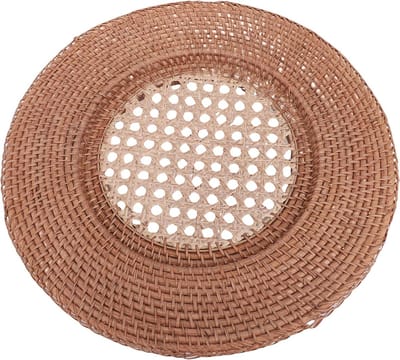 Ronde Rotan Placemat - Handgeweven Onderzetter - Eettafel Beschermen - Handgeweven Vakmanschap - 35 cm Diameter - Natuurlijk