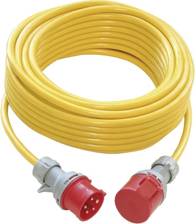 Verlengkabel CEE K35 - Stroomkabel Adapter - Buiten Gebruik - IP44 Waterbestendig - 25 Meter - Geel