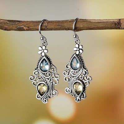 Bohemen 925 Sterling Zilveren Edelsteen Druppel Oorbel Echte Natuurlijke Amethist Granaat Saffier Voor Vrouwen Sieraden Bizuteria Oorbellen zilver