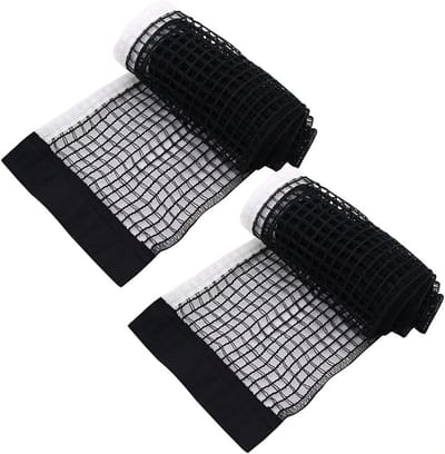 Tafeltennisnet Vervangend 2 Stuks - Draagbaar Polyester Pingpongnet - Zwart - 180 cm - Inklapbaar voor Pingpongtafel, Bureau of Eettafel - Geschikt voor Binnen en Buiten