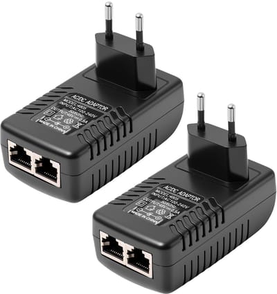 carmdering - Passieve PoE Injector - Gigabit Voedingssplitter - Netwerkadapter - 48V Stroomtoevoer - 100 Meter Bereik - ABS PC Kunststof - Plug And Play Installatie - Veilig Voor IP Camera - 2 Stuks