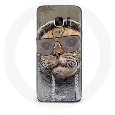 Samsung Galaxy S7 hoesje Kat met grappige fotokap Dieren