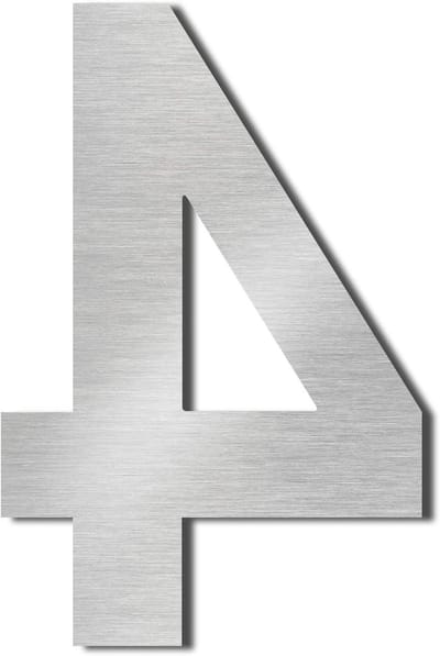 Huisnummer Roestvrij Staal - Groot Cijfer - Huis Identificatie - Zwevend Effect - 25.4cm Hoog - Geborsteld Zilver