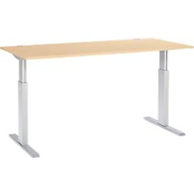 Schäfer Shop Select Bureautafel ERGO-T, T-poot, eentraps elektrische in hoogte verstelbaar, B 1800 x D 800 x H 725 -1185 mm, dekor ahorn