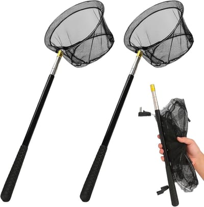 Telescopisch Vlindernet en Visnet Set van 2 - Verstelbaar van 40,5 tot 151,5 cm voor Tuin en Outdoor Activiteiten