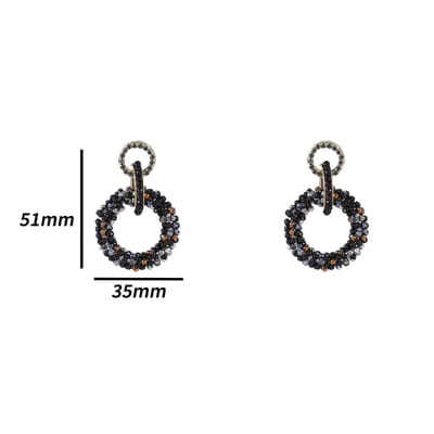 Day&Eve by Go Dutch Label Oorknoppen Open Cirkels Kralen Black