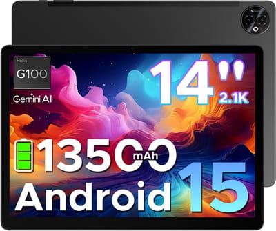 DOOGEE Tab E3 Max - Tablet - 32GB ROM+256GB ROM（2TB TF）- Android 15 - 14 inth IPS - 4G LTE - Gemini AI - Helio G100 - 13500mAh/18W - Quad Speakers - Face ID - 5G Wi-Fi - A GPS - GPS - Zwart