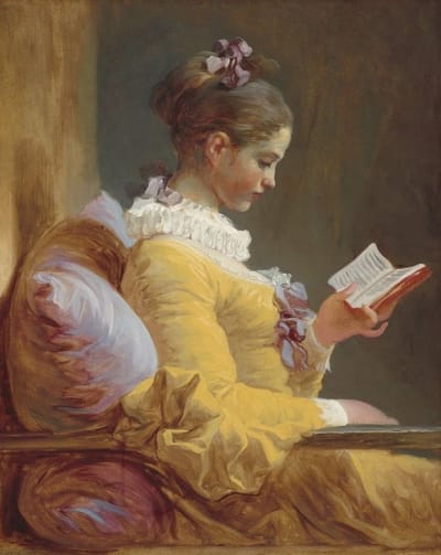 Young Girl Reading reversed- Mint by Michelle decoupage papier A3