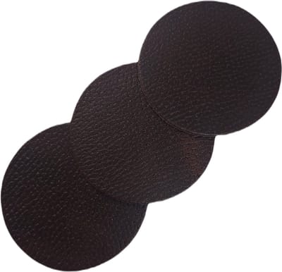 Leren Onderzetters | Luxe Onderzetters Voor Glazen | Set van 9 stuks | 100% Echt Leer | Kleur: Gestipt Bruin