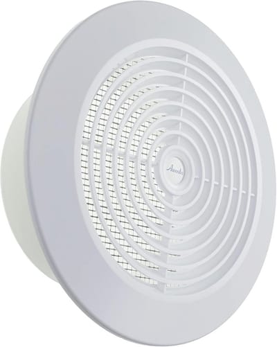 Demonteerbaar Rond Plafondrooster 125 mm - Wit Kunststof - Ventilatierooster voor Badkamer en Thuiskantoor
