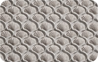 WC mat 80x50 cm - Antislip - Zand - Schelpenvorm - Grijs - Toiletmat - Vloermat - Douchemat - Toilet tapijt - Toiletmatten