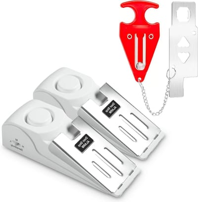 Draagbaar Deurbeveiligingsalarm - Reis Deurslot - Extra Beveiliging Bieden - Dubbele Bescherming Alarm - 15.2 x 7.6 x 7.6 cm