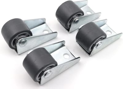 4x Stevige Bokwielen voor Meubels en Bedbodems met Zacht Loopvlak 25mm