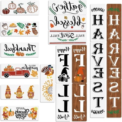15 Stencils voor Herfst, Herbruikbare Sjablonen voor Schilderen op Muren, Hout en Stof voor DIY Creaties