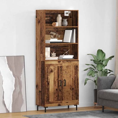 vidaXL - Highboard - Oudhout - 69,5 - x - 34 - x - 180 - cm - Bewerkt - hout