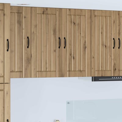 vidaXL - Wandkast - LUCCA - Artisanaal - eiken - 80 - x - 31 - x - 80 - cm - Bewerkt - hout