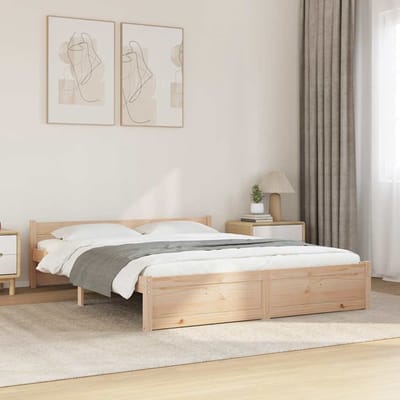 vidaXL - Bedframe - massief - hout - 150x200 - cm