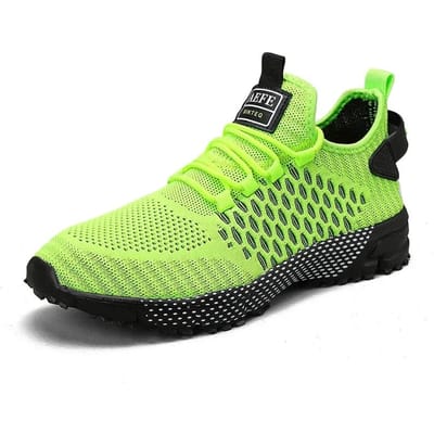 YRZL Heren Hardloopschoenen Lichtgewicht Ademend Sneakers met Zachte Zool Antislip Comfortabel Veterschoenen Sportschoenen voor Heren 40 green