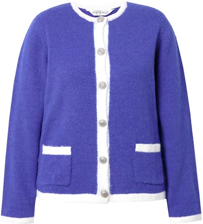 Studio Untold - Dames - Vest losvallend model kleurige kanten - Blauwviolet - Maat 50+