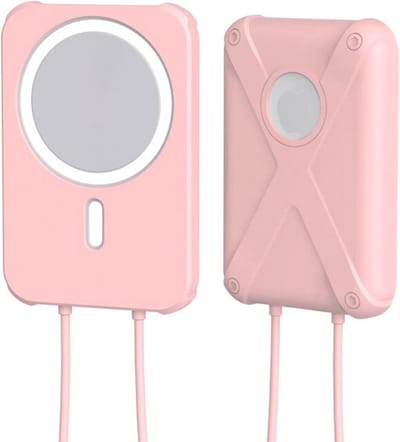BukkitBow – Siliconen hoes voor Apple Magsafe Battery Pack – Beschermhoes voor Magsafe Powerbank – Inclusief draagkoord – Werkt Voor Apple Iphone 12/13/14 (Mini/Plus/Pro/Pro Max) - Magsafe Hoesje / Magsafe Powerbank / Magsafe Battery Pack - Roze
