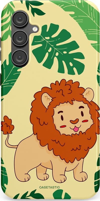 Casetastic Hoesje Geschikt voor Samsung S23 FE - Stijlvolle Beschermende Duo-layer Case - Jungle Leeuw Ontwerp
