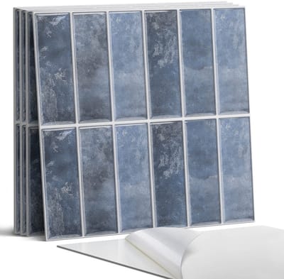 Coloray Wandpanelen Zelfklevend - Verticale trendy tegels Zelfklevende Wandpanelen - 50 cm x 50 cm - Marine Wandpaneel PVC - 5 stuks - Texturen Wandpanelen Zelfklevend - Keuken Wandpanelen - Wandpanelen Badkamer