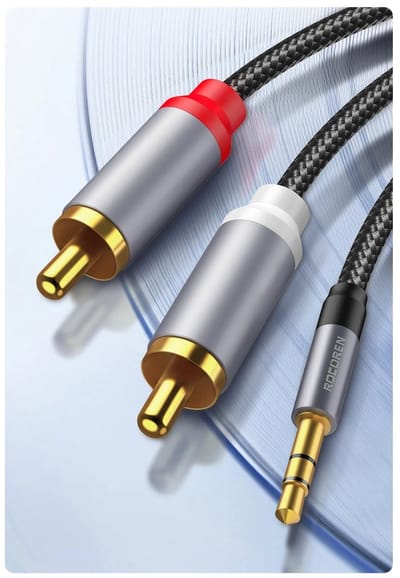 WiseGoods Premium Jack 3.5MM Naar Tulp RCA Adapter Kabel - 2M Audiokabel - Kabels - Audio - Voor Telefoon / Laptop / TV - Zwart